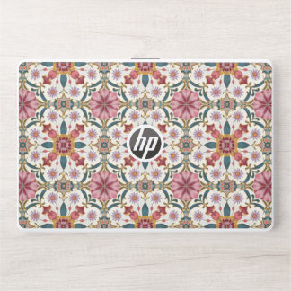 Floral Boho Pattern in Red, Pink & Teal HP Laptop Skin