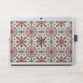 Floral Boho Pattern in Red, Pink & Teal HP Laptop Skin
