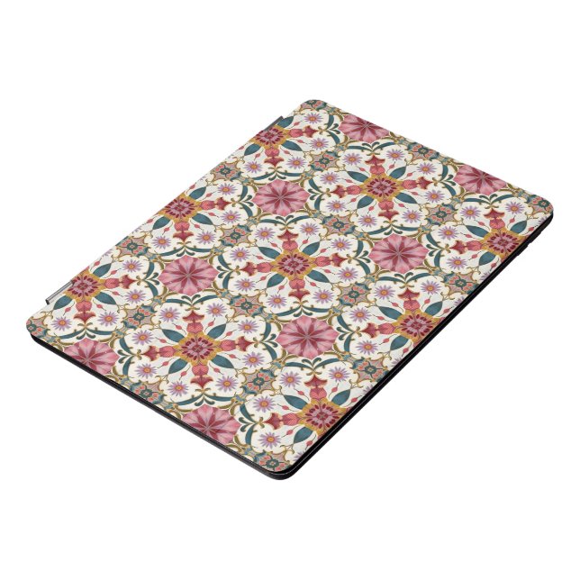 Floral Boho Pattern in Red, Pink & Teal iPad Pro Cover (Side)
