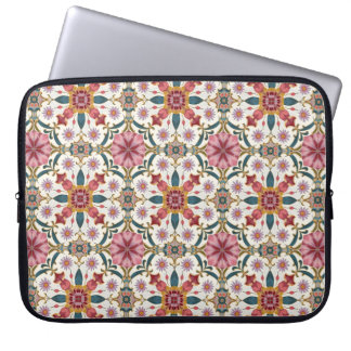 Floral Boho Pattern in Red, Pink & Teal Laptop Sleeve