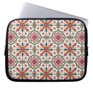 Floral Boho Pattern in Red, Pink & Teal Laptop Sleeve
