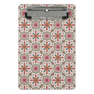 Floral Boho Pattern in Red, Pink & Teal Mini Clipboard