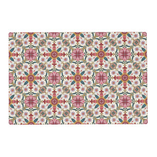 Floral Boho Pattern in Red, Pink & Teal Placemat