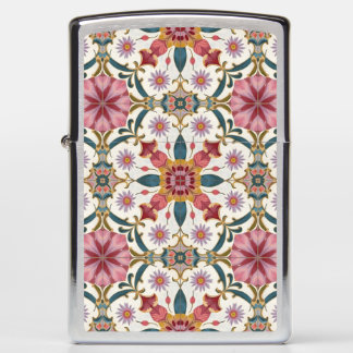 Floral Boho Pattern in Red, Pink & Teal Zippo Lighter