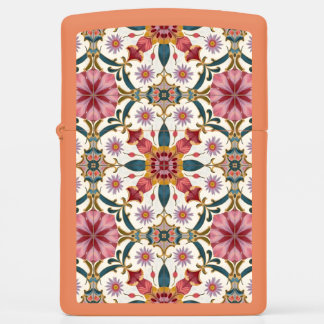Floral Boho Pattern in Red, Pink & Teal Zippo Lighter