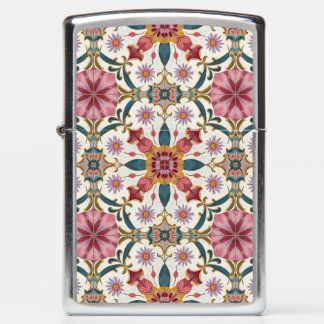 Floral Boho Pattern in Red, Pink & Teal Zippo Lighter