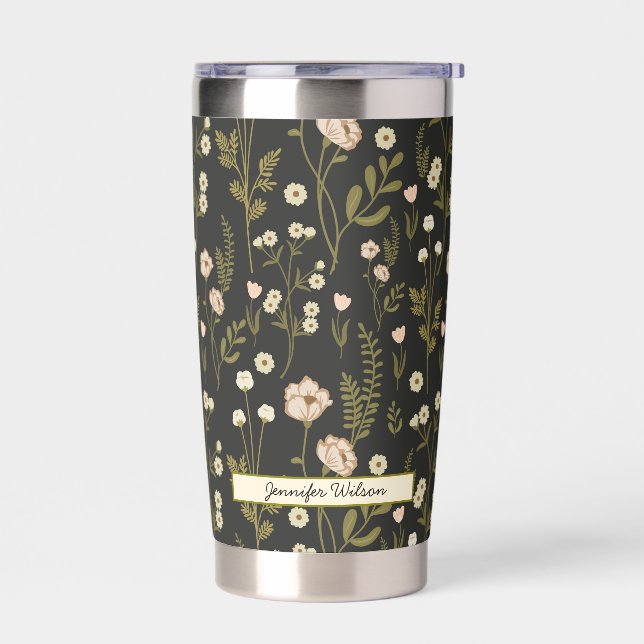 Floral boho Pattern Insulated Tumbler (Left)