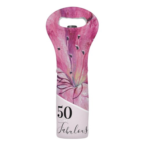 Floral Boho Personalizable Birthday Wine Bag