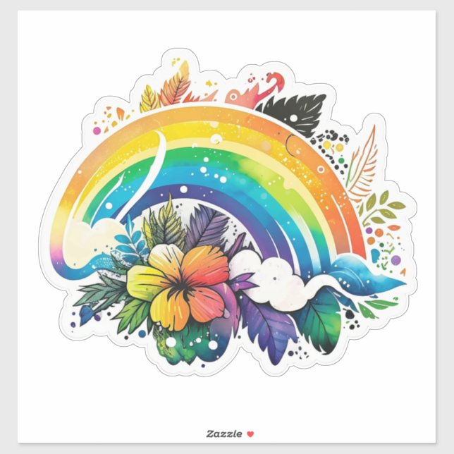 Floral Boho Rainbow Sticker (Sheet)