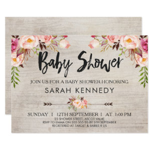 Baby Girl Shower Invitations Zazzle