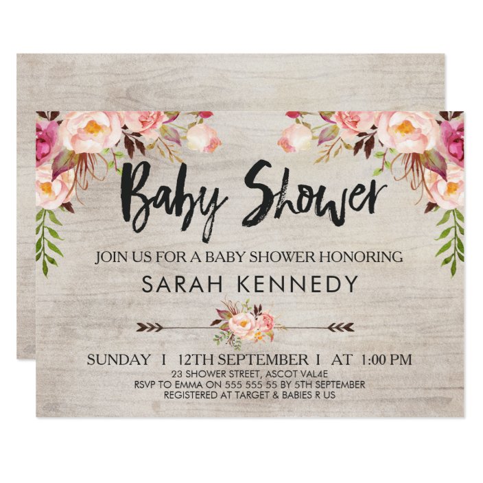 floral rustic baby shower