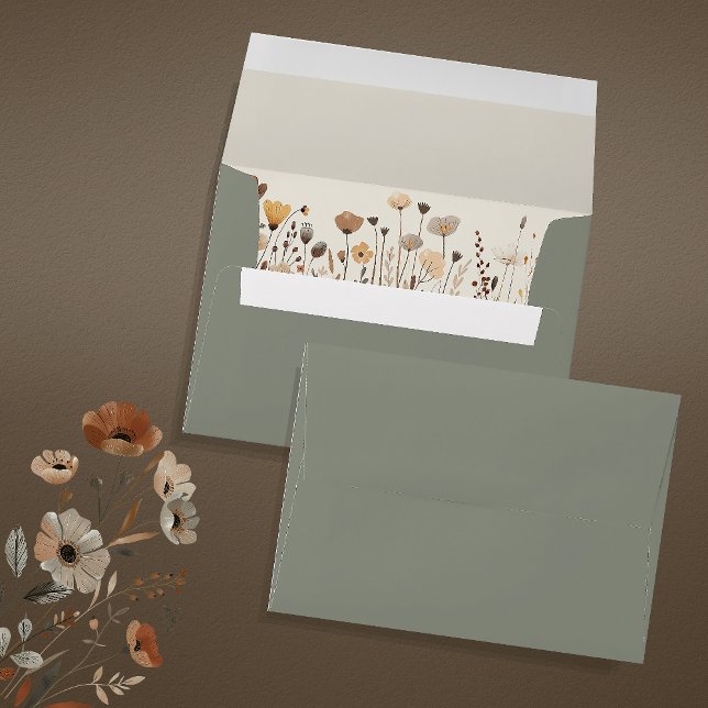 Floral Boho Sage Green Wedding Envelope (Creator Uploaded)