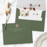 Floral Boho Sage Wedding Envelope<br><div class="desc">Floral Boho Sage Wedding envelope. Elegant and romantic,  this beautiful color palette of tan,  brown,  rust,  terracotta,  and burnt orange is the trending theme for this year's weddings. Rustic dried grass,  beautiful flowers,  and vintage wildflowers are stunning details for your modern boho-chic wedding.</div>