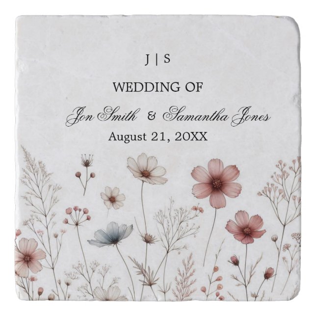 Floral boho summer simple trivet (Front)