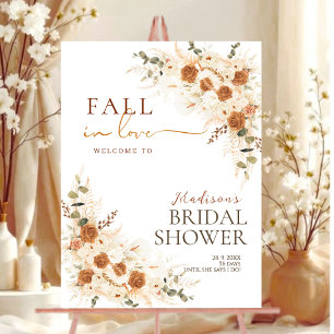 Floral Boho Terracotta Fall Bridal Shower Welcome Foam Board