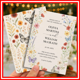 Floral Boho Terracotta Wedding Invitation