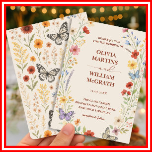 Floral Boho Terracotta Wedding Invitation