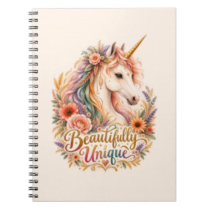 Floral Boho Unicorn Beautifully Unique Mystical Notebook