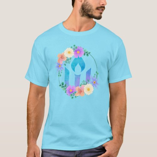 Floral boho Unitarian chalice T_Shirt