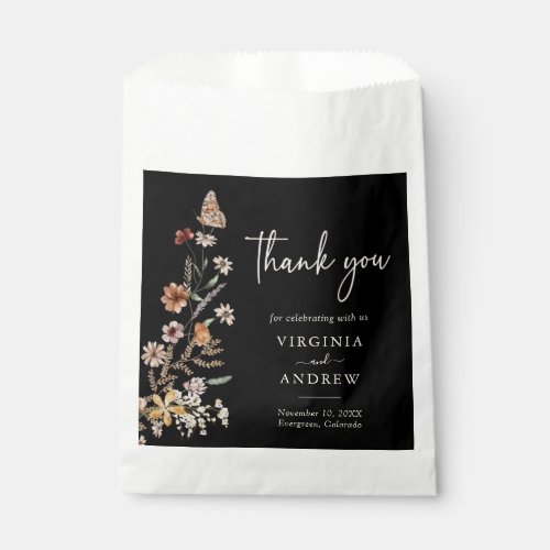 Floral Boho Wedding Favor Bag