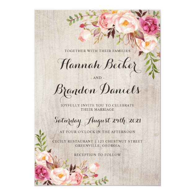 Floral Boho Wedding Invitation