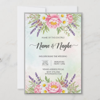 Floral Boho Wedding Invitation
