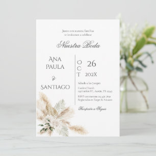 Floral Boho Wedding invitation Invitación