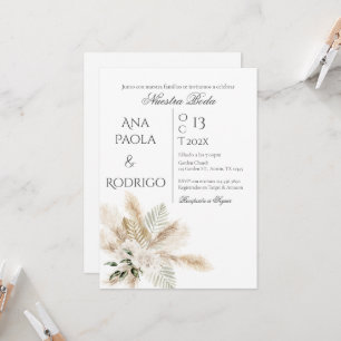 Floral Boho Wedding invitation Invitación