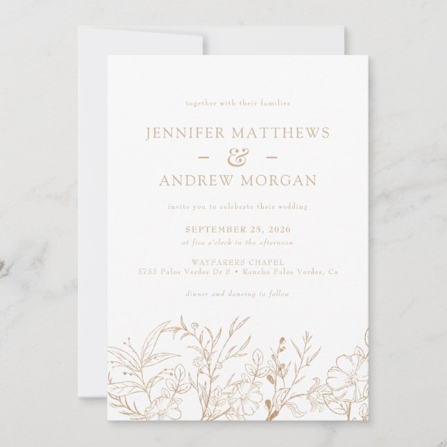 Floral Boho Wedding Invitations (Front)