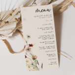 Floral Boho Wedding Menu<br><div class="desc">Floral Boho Wedding Menu. This stylish & elegant wedding menu features gorgeous hand-painted watercolor wildflowers arranged as a lovely bouquet perfect for spring,  summer,  or fall weddings. Find matching items in the Boho Wildflower Wedding Collection.</div>