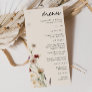 Floral Boho Wedding Menu