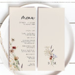 Floral Boho Wedding Menu<br><div class="desc">Floral Boho Wedding Menu. This stylish & elegant wedding menu features gorgeous hand-painted watercolor wildflowers arranged as a lovely bouquet perfect for spring,  summer,  or fall weddings. Find matching items in the Boho Wildflower Wedding Collection.</div>