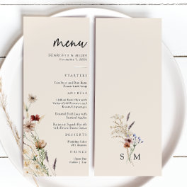 Floral Boho Wedding Menu