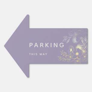 Floral Boho Wedding Parking This Way Arrow Sign