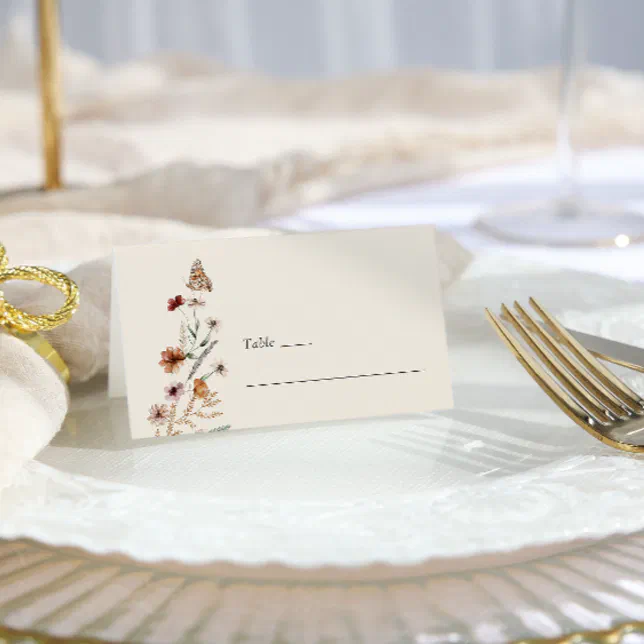 Floral Boho Wedding Place Card