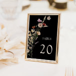 Floral Boho Wedding Table Numbers<br><div class="desc">This stylish & elegant wedding table card features gorgeous hand-painted watercolor wildflowers arranged as a lovely bouquet perfect for spring,  summer,  or fall weddings. Find matching items in the Moody Black Boho Wildflower Wedding Collection.</div>