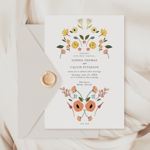 Floral Boho Wildflower Wedding Invitation
