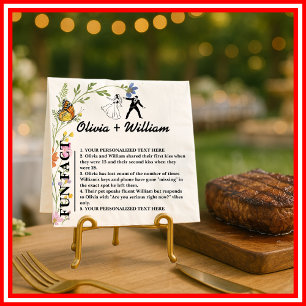  Floral Boho Wildflowers Monogram FUN FACT Wedding Napkins