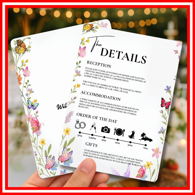 Floral Boho Wildflowers Order of the Day Wedding Invitation (Creator Uploaded)