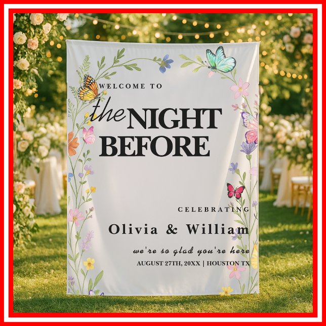 Floral Boho Wildflowers The Night Before Wedding  Tapestry (Creator Uploaded)