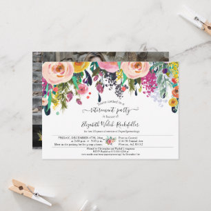 Floral Bon Voyage Farewell Retirement Party Photo Invitation