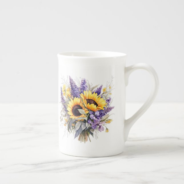 Floral  bone china mug (Right)