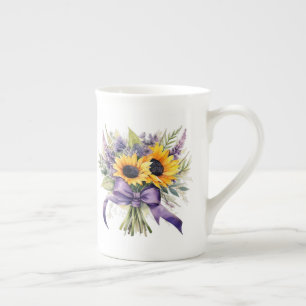 Floral bone china mug