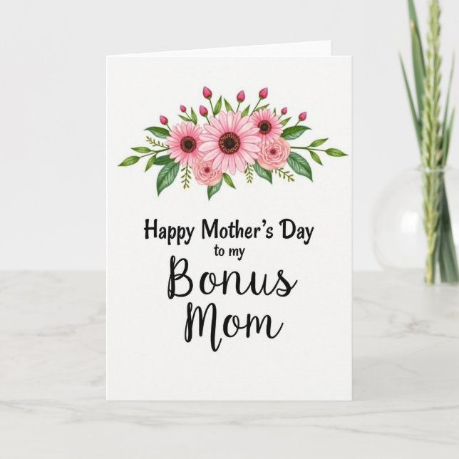 Floral Bonus Mom Card (Front)