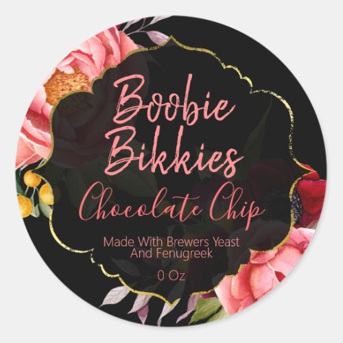 Floral Boobie Bikkies Lactation Labels