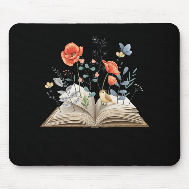 Floral Book A New Chapter Begins Retired Teacher R Mouse Pad (Front)