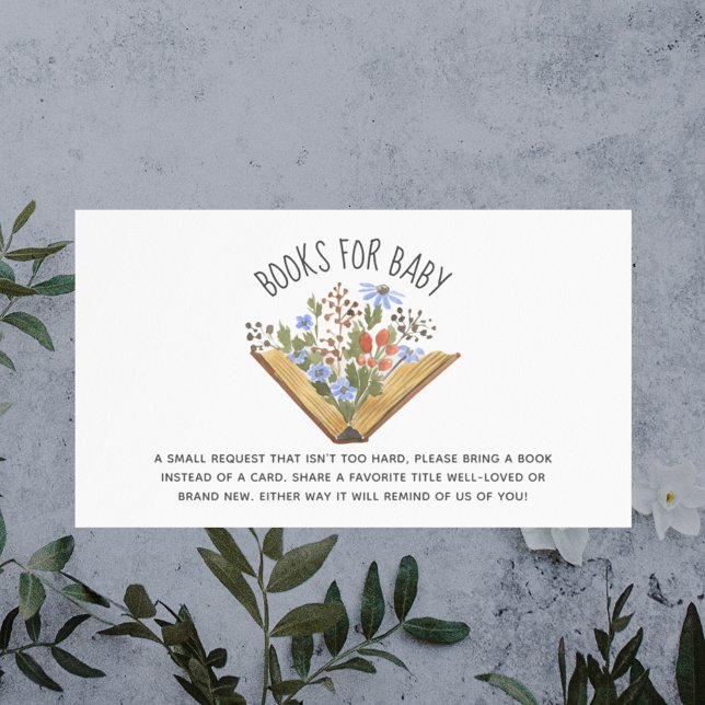 Floral Book Baby Shower Book Request Enclosure  Place Card (Creator Uploaded)
