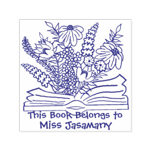 Floral Book Belongs to Customized Self-inking Stamp