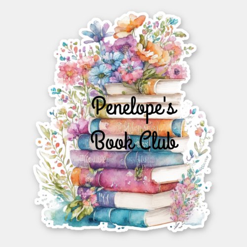 Floral Book Club Custom_Cut Vinyl Sticker