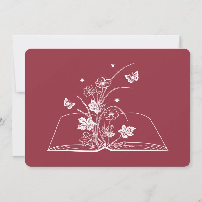 Floral Book Esthetic Flower Invitation (Front)